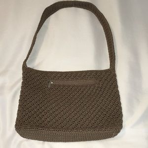 The Sak-Taupe Crocheted Shoulder Strap Purse